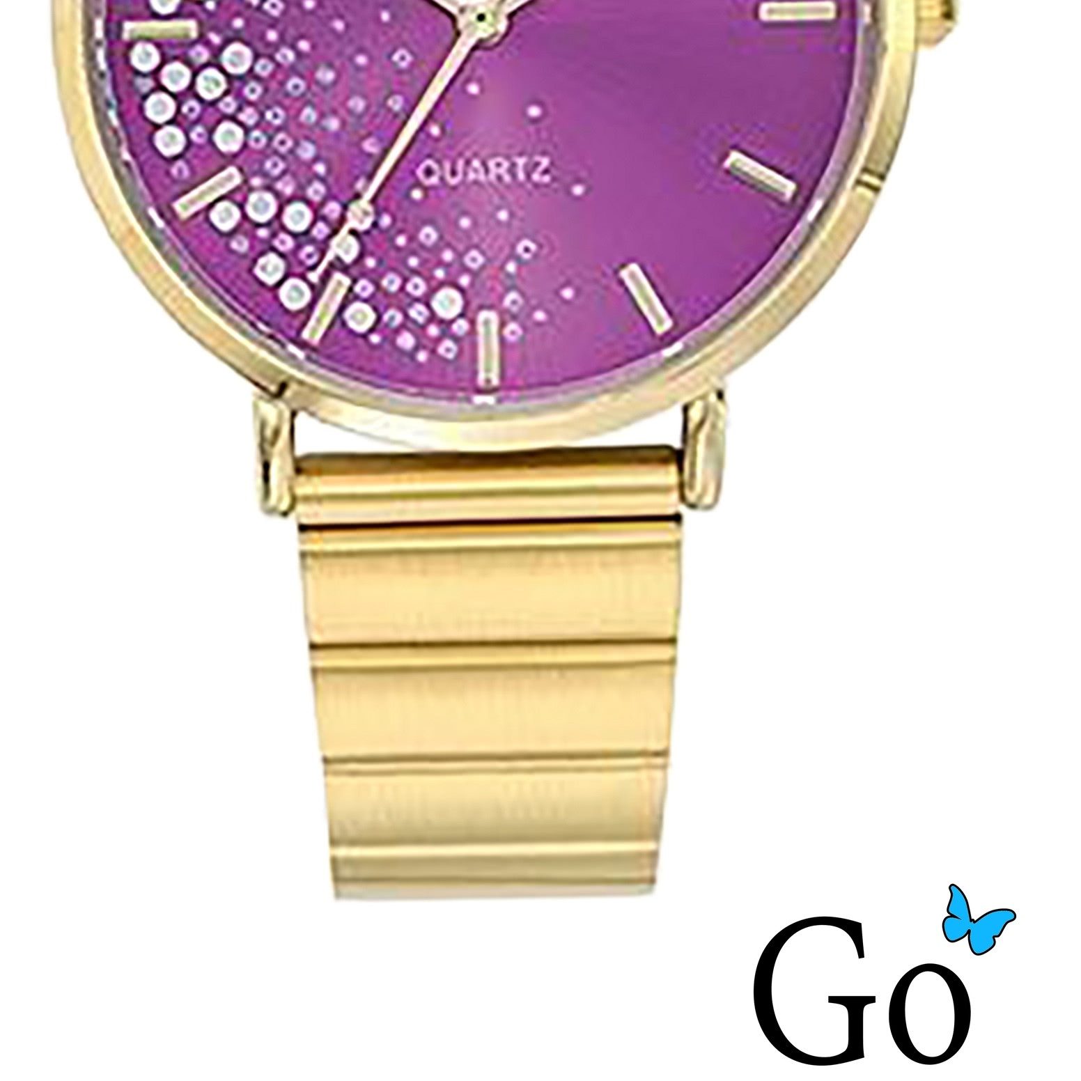 Girl Only Quarzuhr Girl Only GO Damen Armbanduhr, (Analoguhr), Damenuhr GO gold, mittel (ca. 36mm) Edelstahlarmband, Fashion-Style