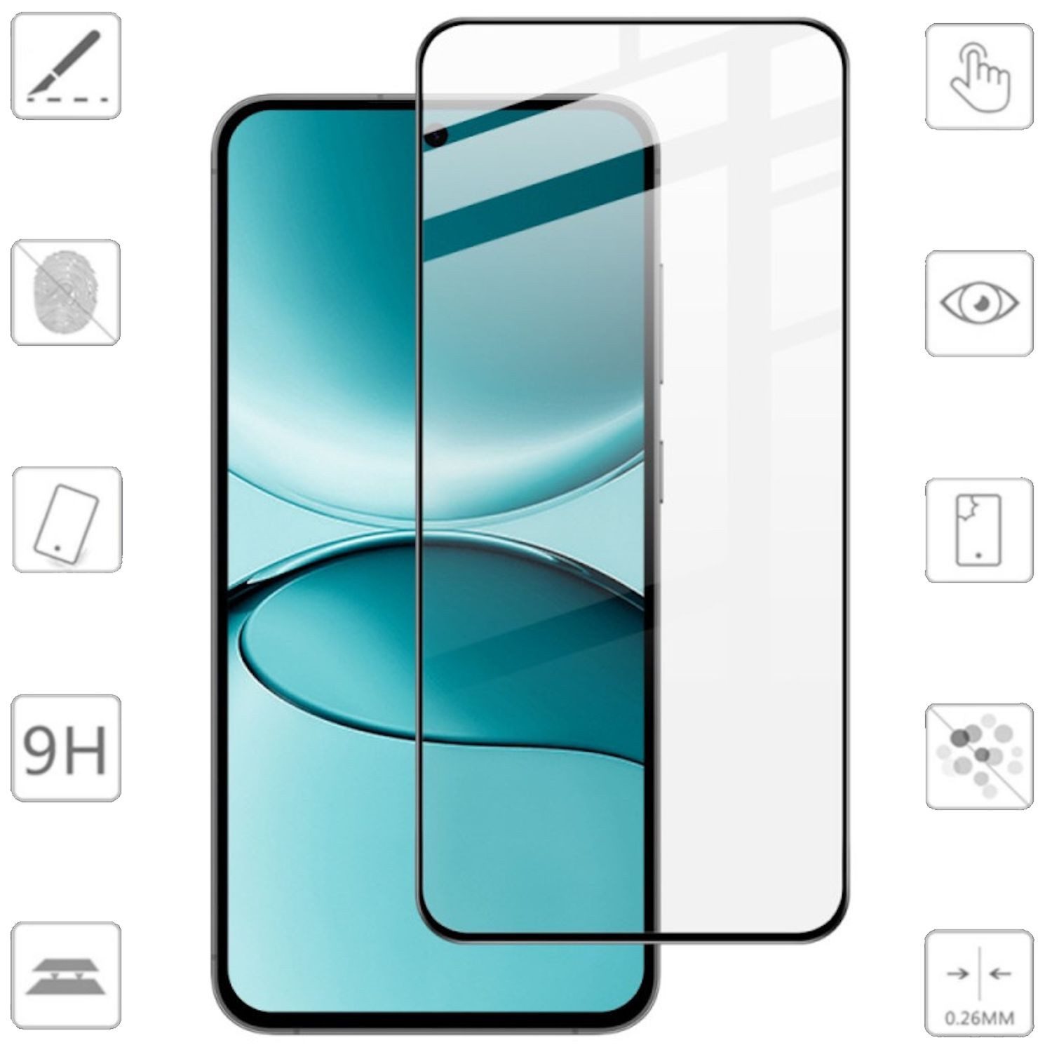 Handyhülle Für Samsung Galaxy S25 FE 1x 3D Premium Full 9H 0,3mm Hart Glas Folie