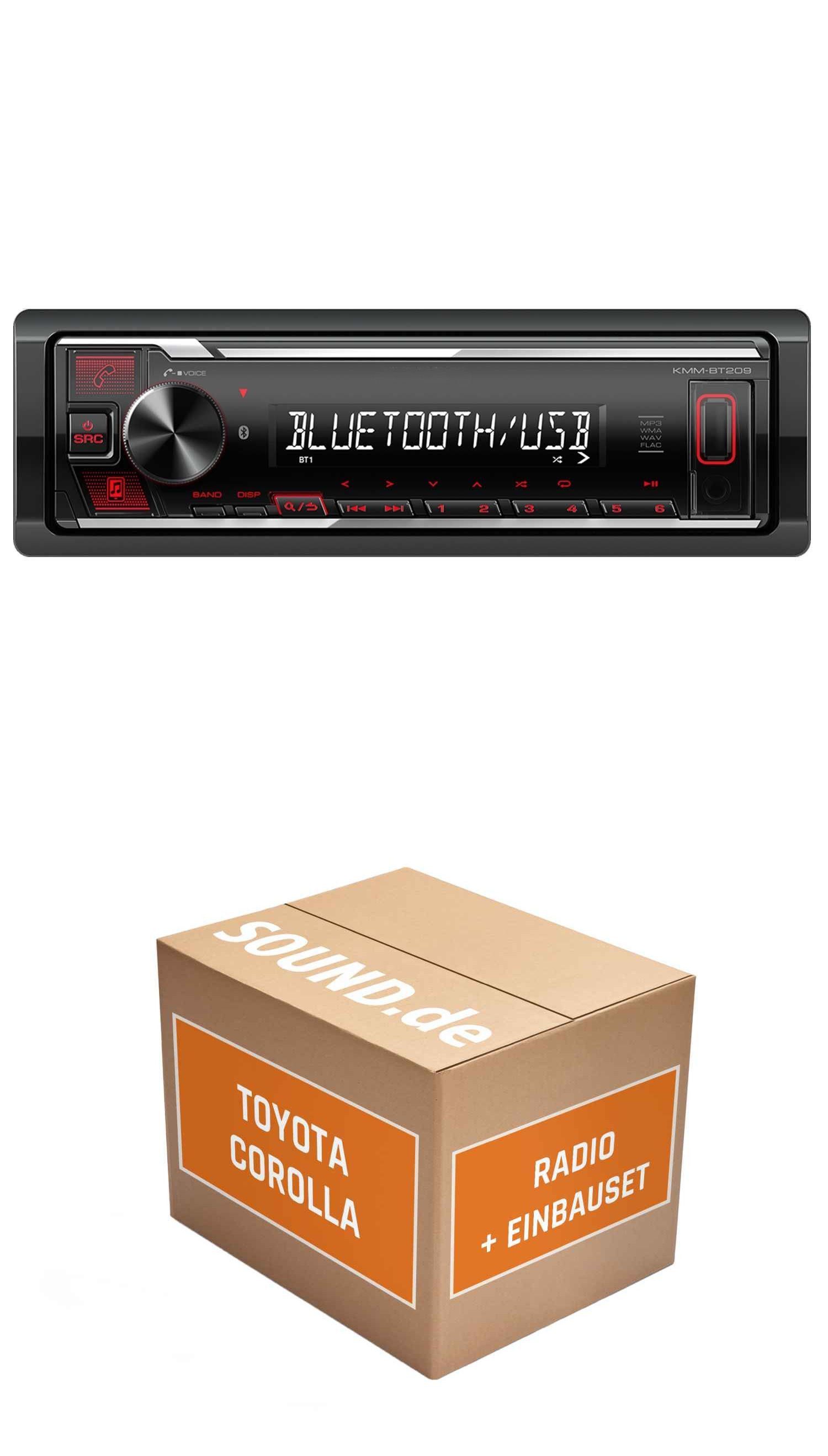 JUST SOUND best choice for caraudio Autoradio Einbauset Kenwood KMM-BT209 Toyota Corolla E11 Autoradio (RDS, AM/FM Radio, Animiertes Display, Freisprecheinrichtung, 1 DIN)