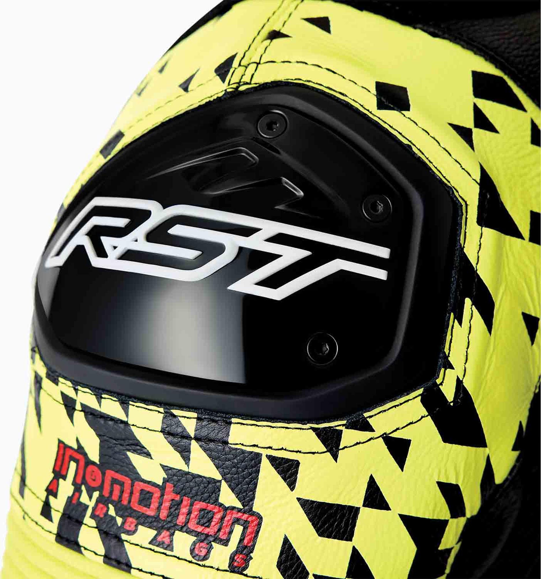 RST Motorradkombi Pro Series D3O Airbag perforierte 1-Teiler Motorrad Lederkombi Airbag integriert,Rückenprotektor enthalten,Ellenbogenprotektoren