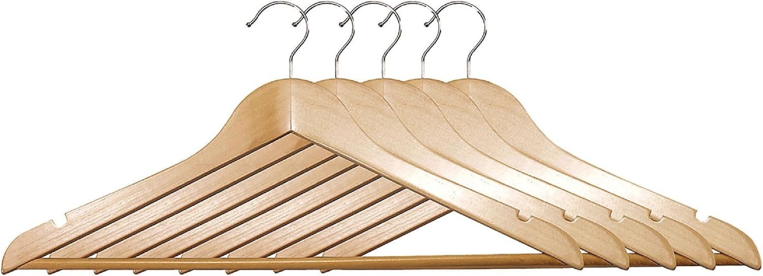 KESPER® Kleiderbügel 5er Pack Holz-Kleiderbügel Breite 44,5 cm Hosen-Steg & Kleidermulde, (1-tlg)