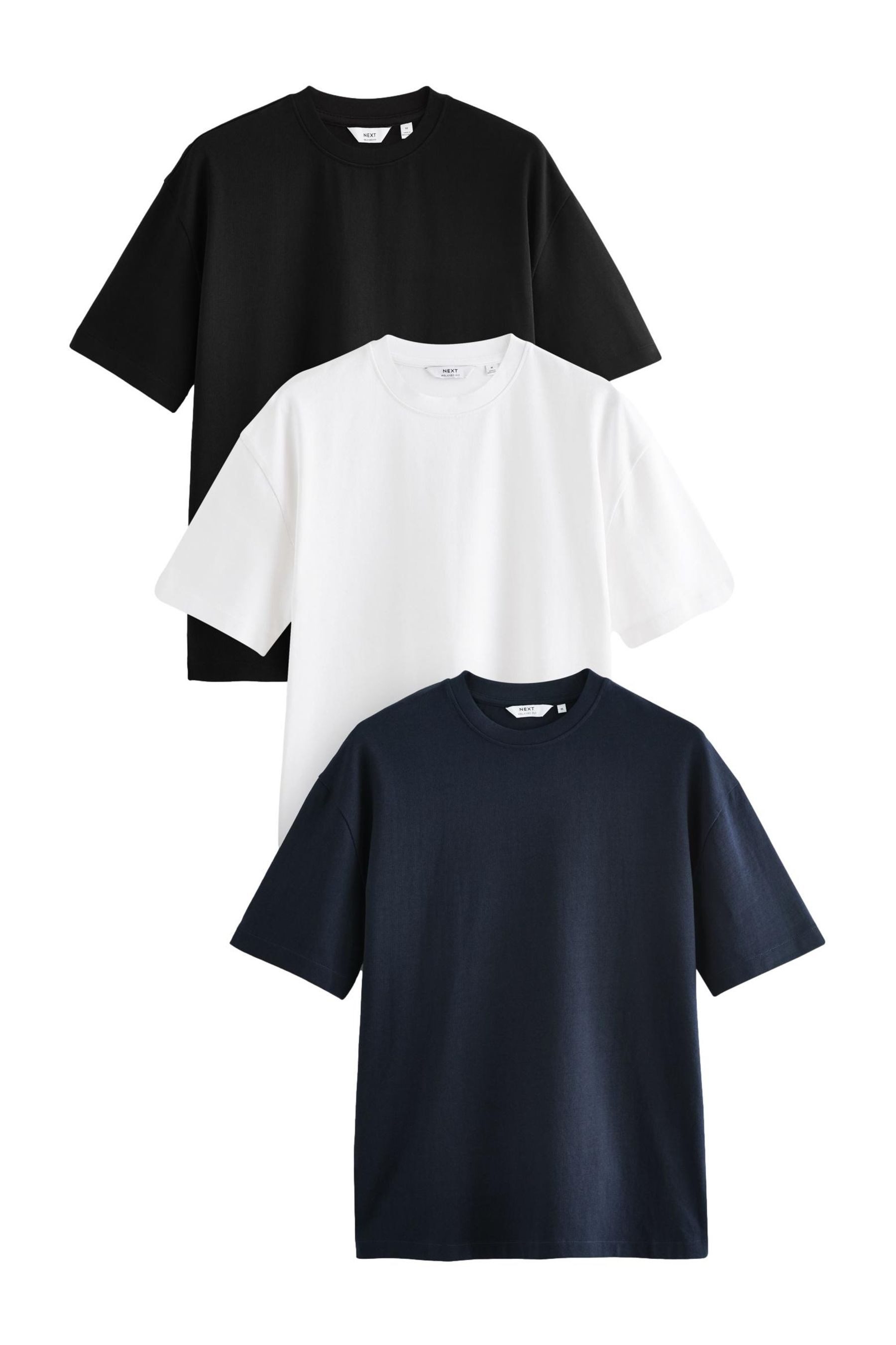 Next T-Shirt Schwere Relaxed Fit T-Shirts im 3er Pack (1-tlg)