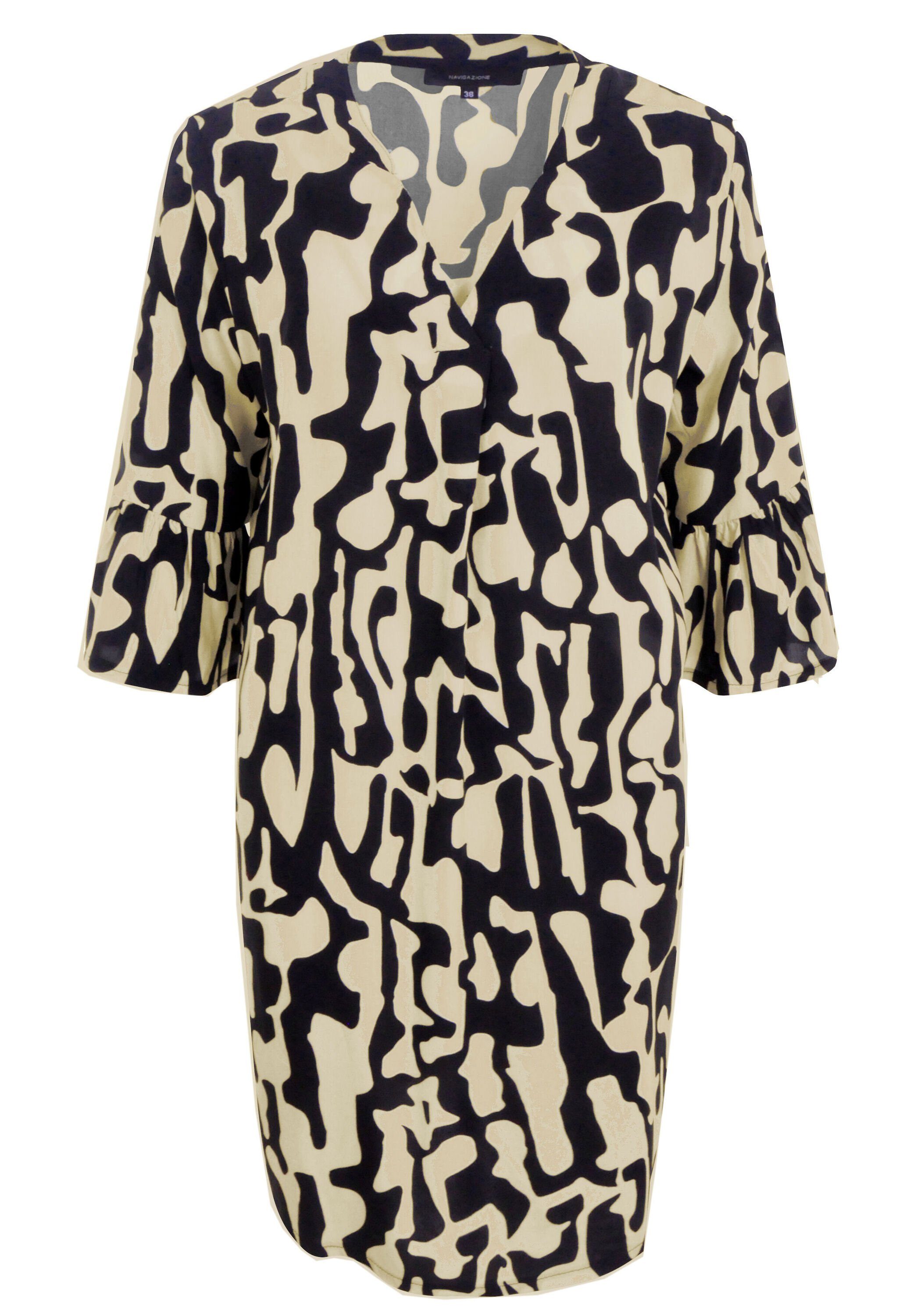 NAVIGAZIONE A-Linien-Kleid (1-tlg) mit Allovermuster günstig online kaufen
