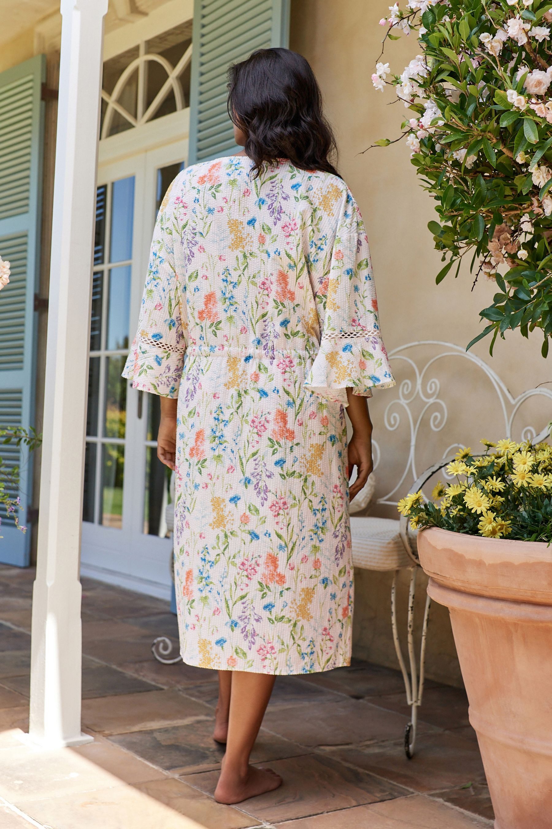 LAURA ASHLEY Damenbademantel Laura Ashley Leicher Bademantel aus Seersucker günstig online kaufen