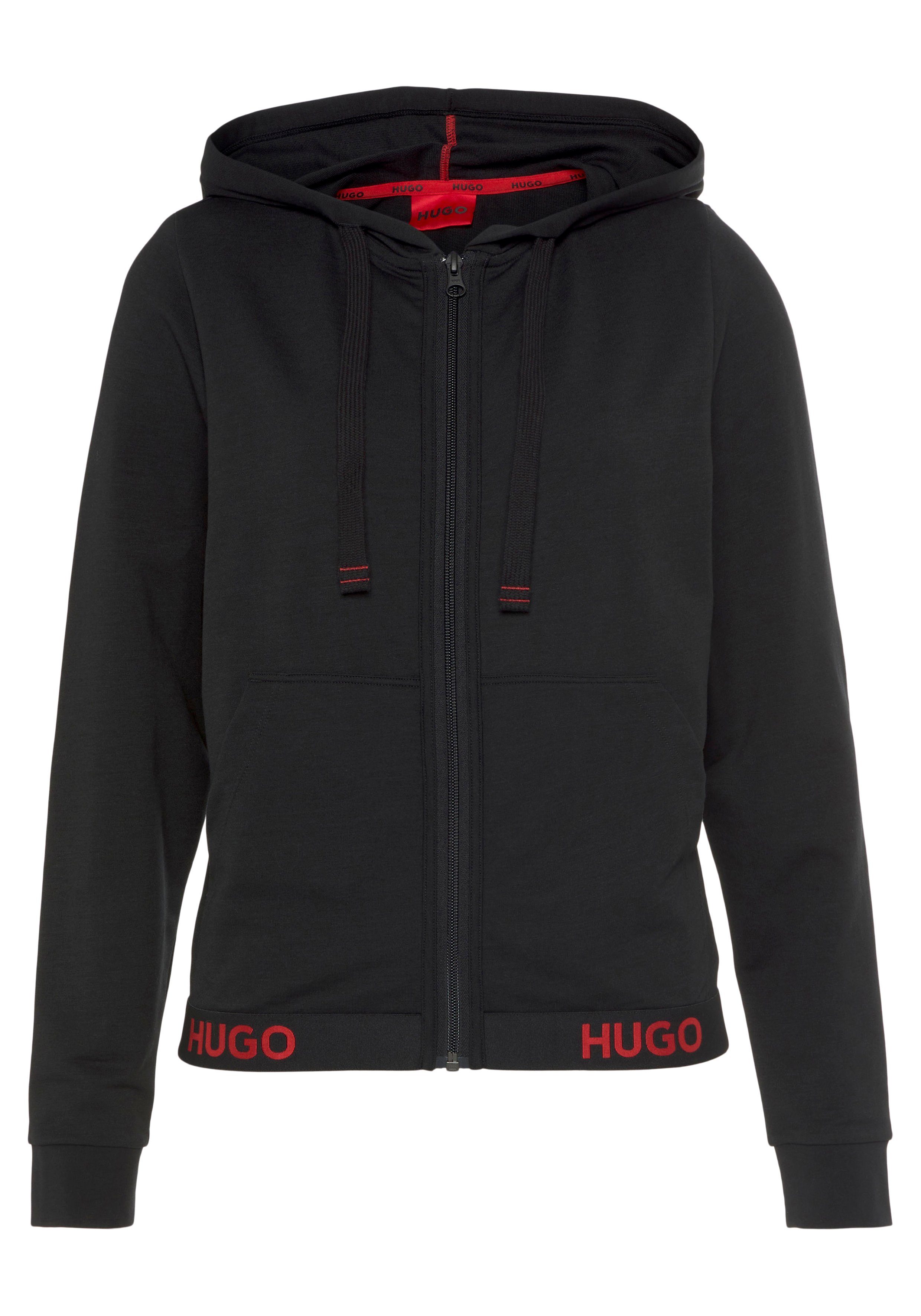 HUGO Hugo Logo-Schriftzug SPORTY LOGO_JACKET mit Kapuzensweatjacke 01 10249156 black