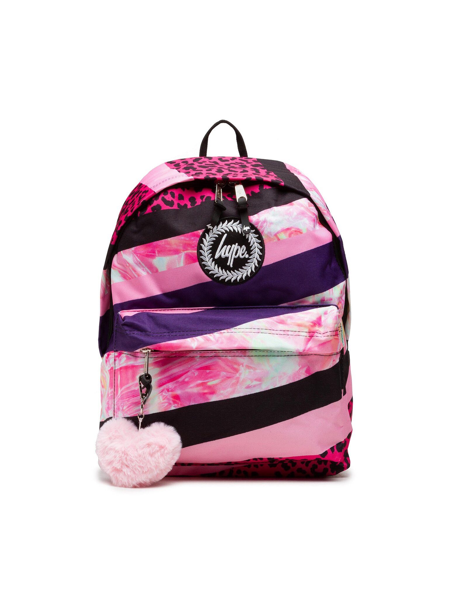 Hype Freizeitrucksack Rucksack Dark Pink Stripe Crest Backpack YVLR-653 Black/Pink