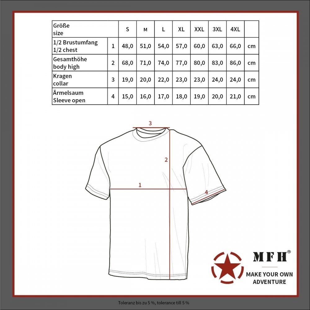 MFH T-Shirt US T-Shirt, Streetstyle, AT-digital, 140-145 g/m² - L (1-tlg) v günstig online kaufen
