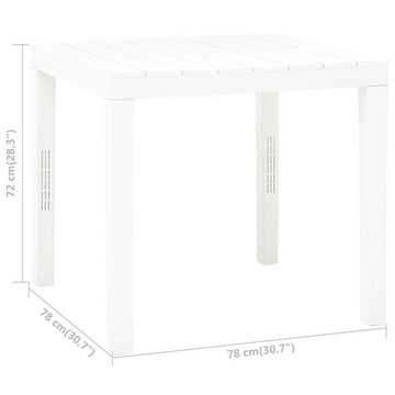furnicato Gartentisch Weiß 78 x 78 x 72 cm Kunststoff