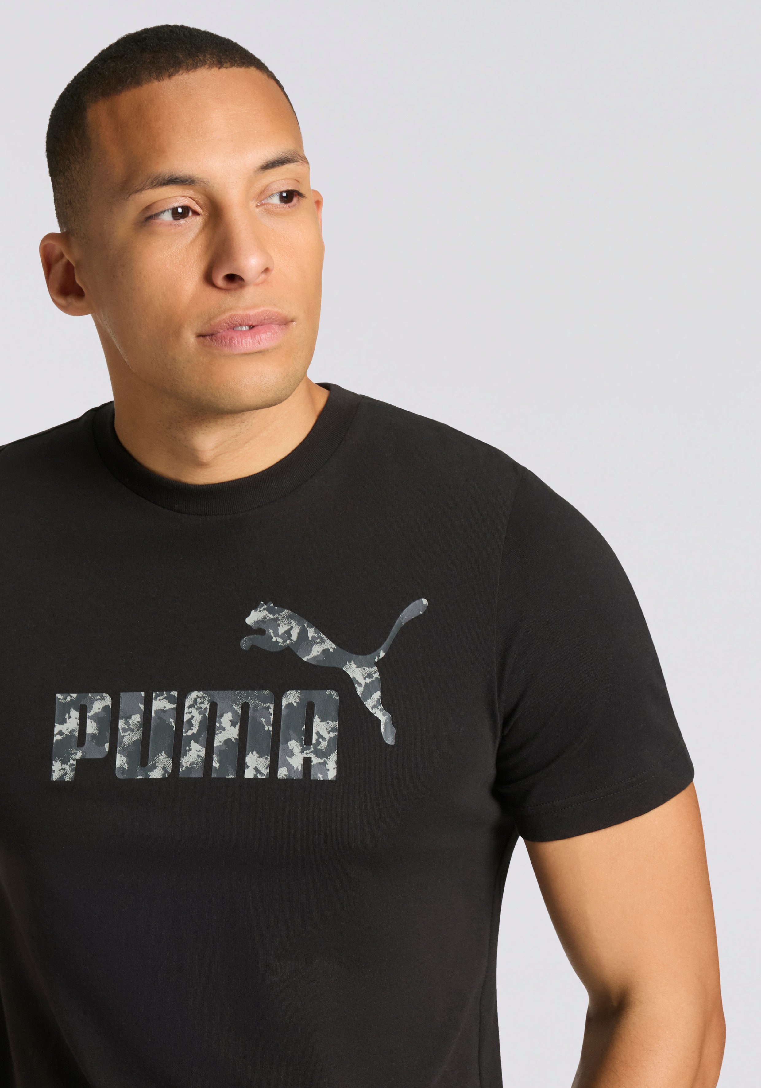 PUMA T-Shirt ESS CAMO TEE gerade Passform, Kurzarm, für Alltag und Freizeit