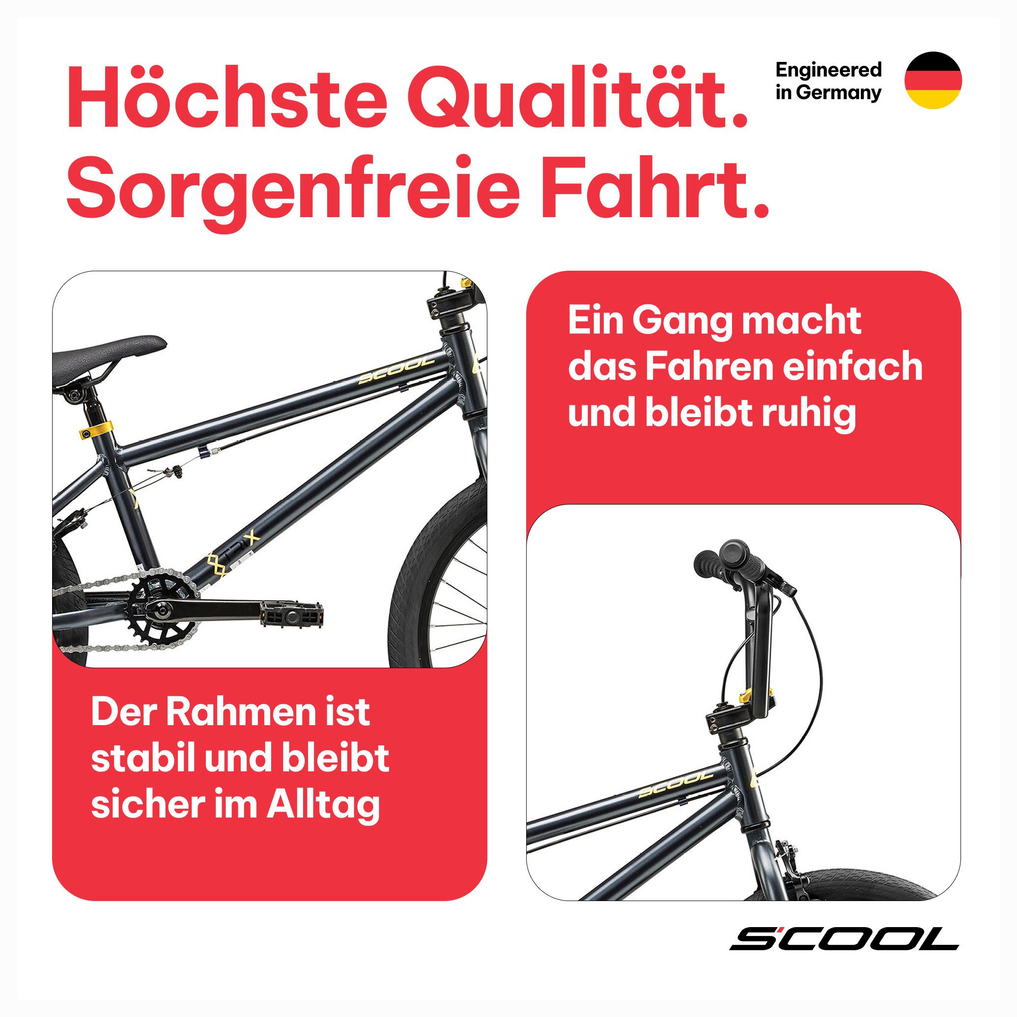 S’COOL BMX-Rad XtriX 40, Kinderfahrrad, 1 Gang, 20 Zoll