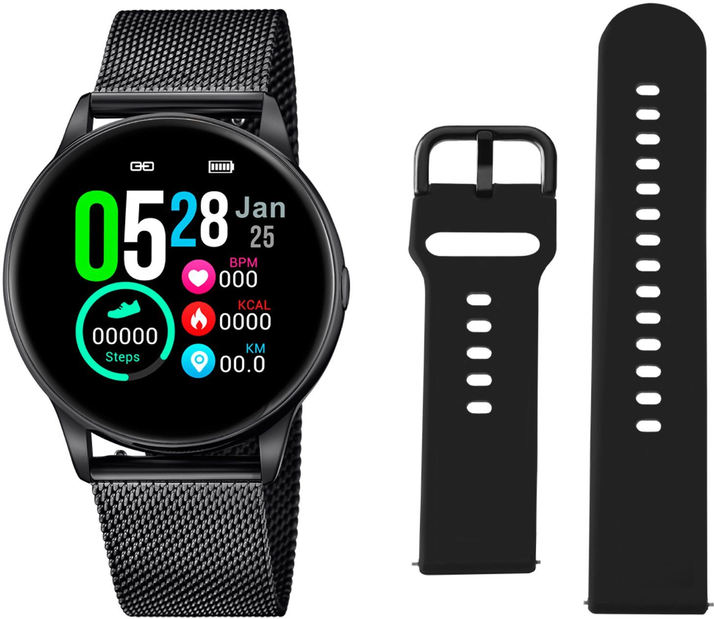 Lotus Smartime, 50002/1 Smartwatch, 3-tlg., mit Wechselband aus weichem Silikon und Ladekabel