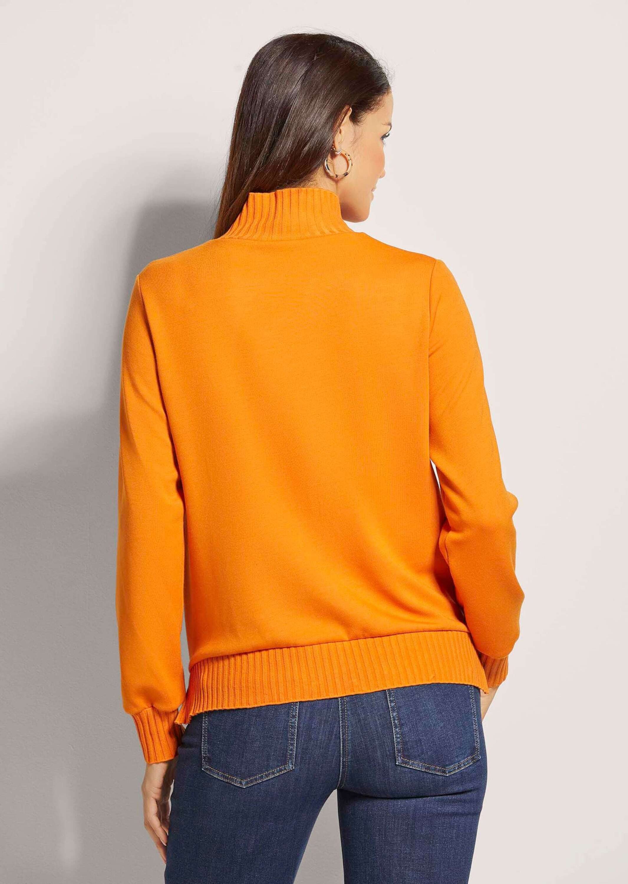 MADELEINE Langarmshirt Sportives Sweatshirt mit Stehkragen Unifarbenes Modell mit modernem Stehkragen-Detail
