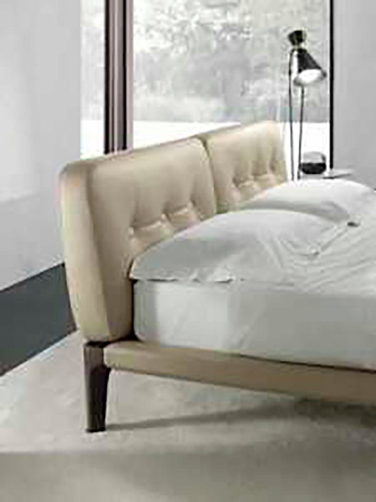 Moderne Bett Beige Design Schlafzimmer Bett Doppelbett JVmoebel Betten Holz Möbel