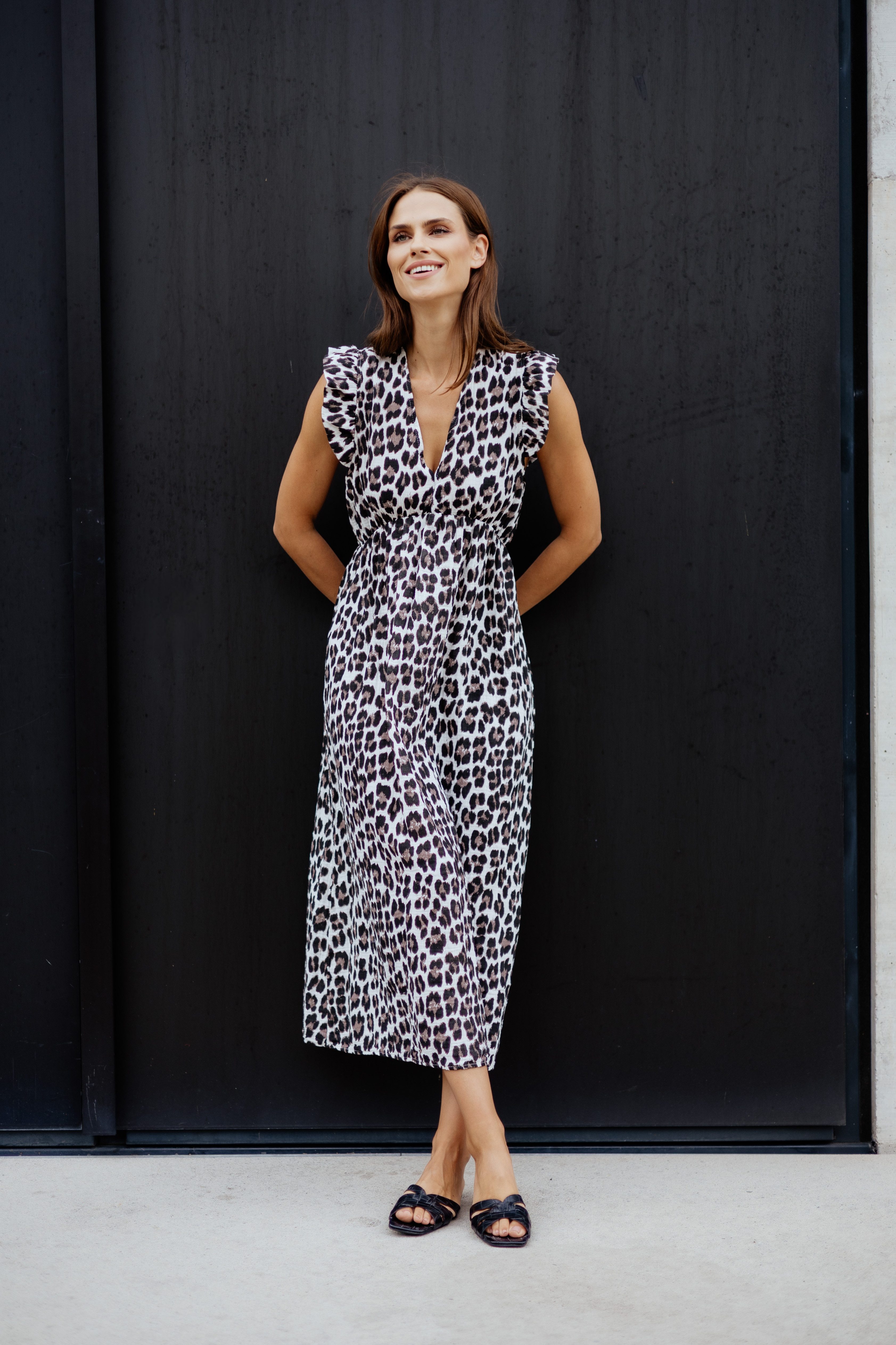 von Herzen Maxikleid langes Musselinkleid mit Leoprint – 100% Baumwolle – A günstig online kaufen