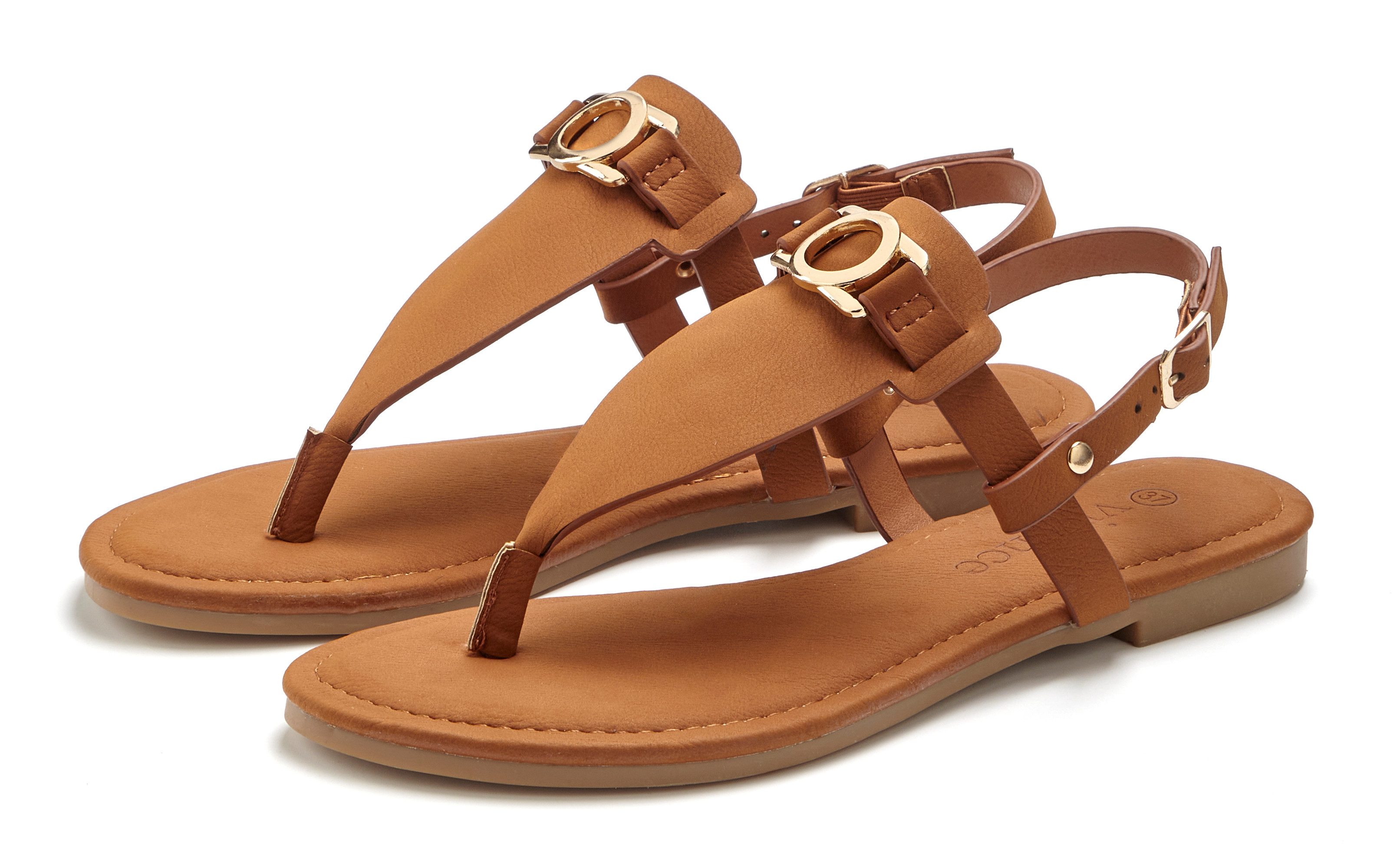Vivance by Lascana Sandale, Sommerschuh, Pantolette, Zehentrenner NEU mit Schmuckelement & weicher Innensohle VEGAN
