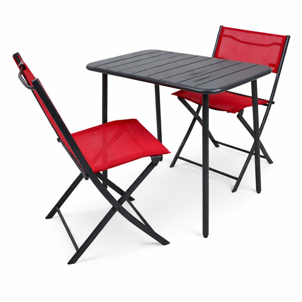 VCM Garten-Essgruppe 3 tlg. Bistroset Balkonset Gartenset Metall Sumila