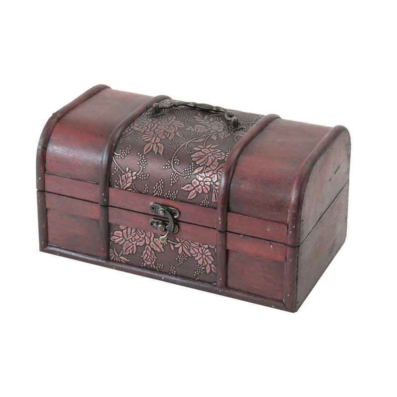 HMF Schatzkiste Handgefertigte Holztruhe Japan (1 St), Dekorative Aufbewahrungsbox mit Schloss, 25x15x13cm