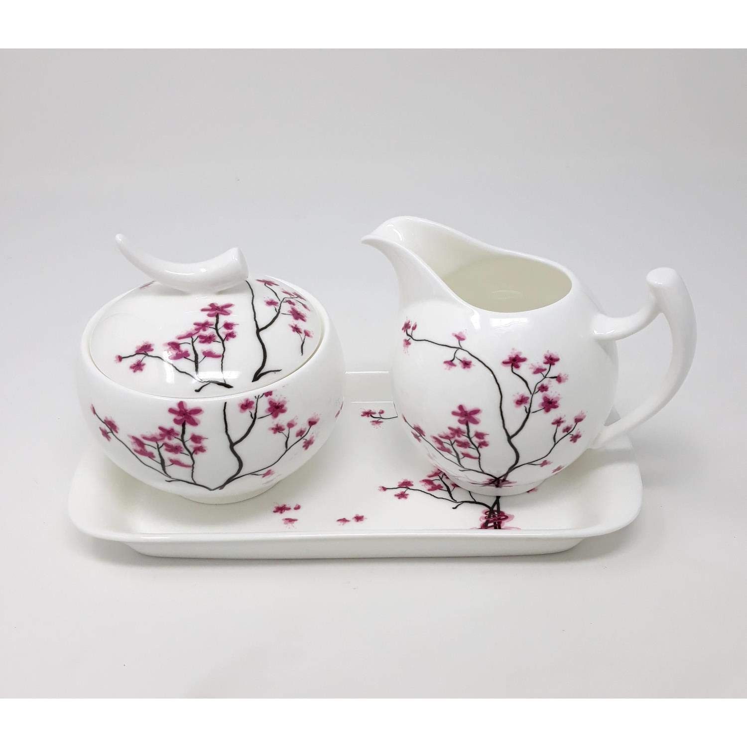 TeaLogic Teeservice TeaLogic Cherry Blossom Milchkännchen und Zuckertopf, Fine Bone China