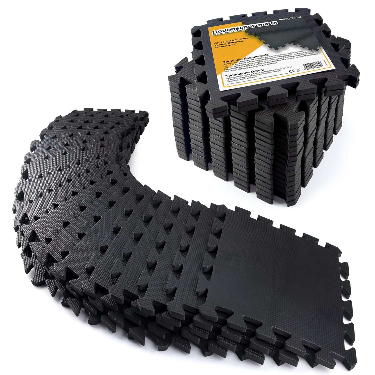 Body & Mind Bodenschutzmatte Sport Puzzlematte, XXL Set, 54-St., Puzzleteil günstig online kaufen