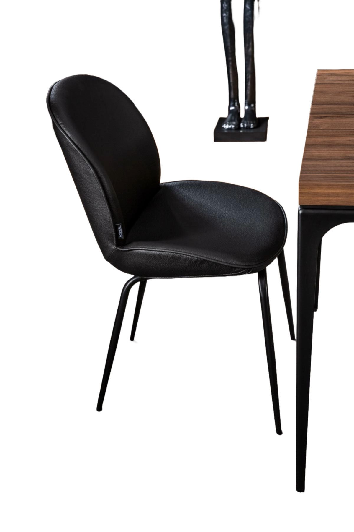 Xlmoebel Polsterstuhl Schwarzer Lehnstuhl mit gepolsterter Sitzfläche und Rückenlehne (1 St), Hergestellt in Europa