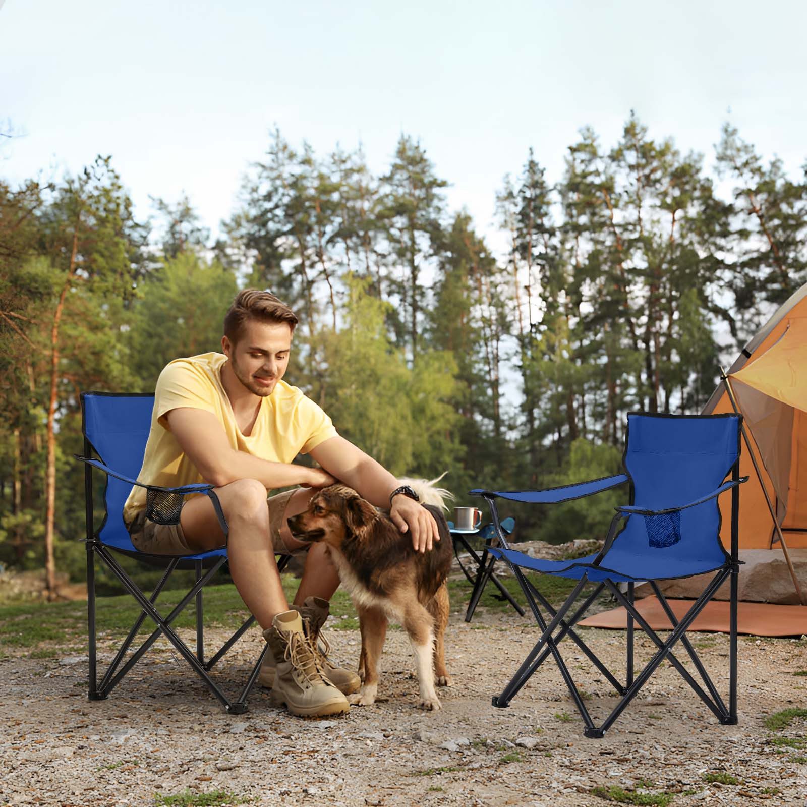SUNULA Campingstuhl Faltbar Anglerstuhl Ultraleicht Faltstuhl Camping Klappstuhl (1 St), mit Getränkehalter, mit Tragetasche, bis max. 100 kg – Bild 2 von 5