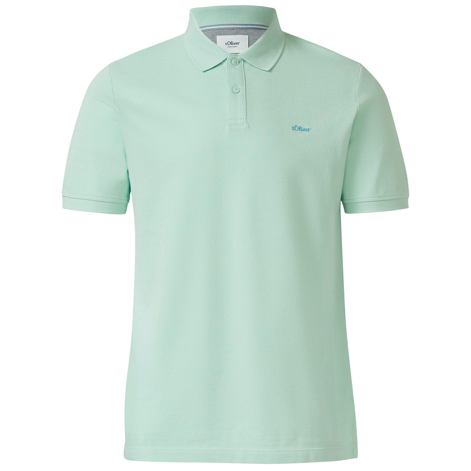 s.Oliver Poloshirt s.Oliver Übergrößen Basic-Poloshirt mintgrün