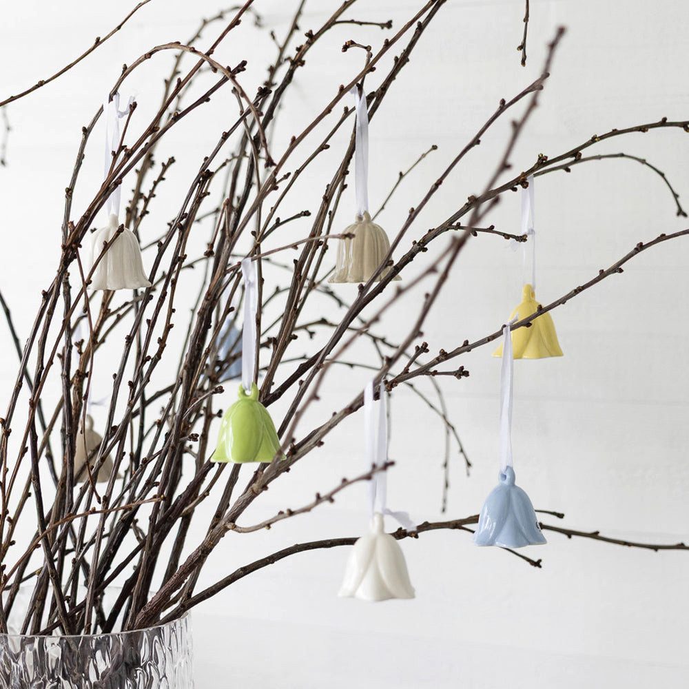 Storefactory Dekoobjekt Keramikanhänger Blume Blåklocka - greige