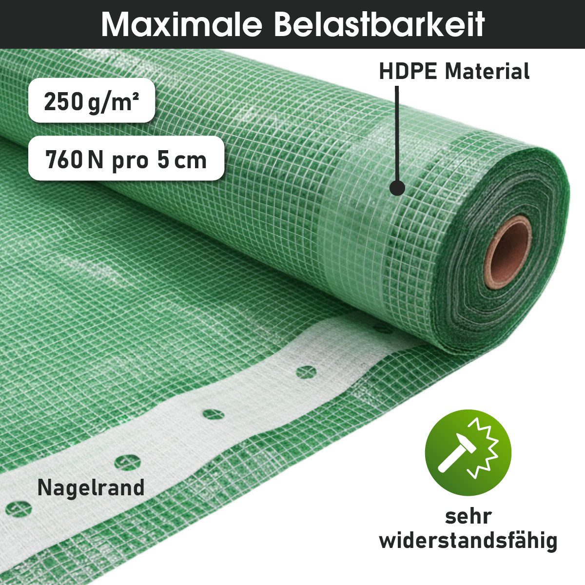BRAST Gitterfolie Gewächshausfolie 250 g/m², 20 Größen, Breite: 1,5–4m, Länge: 5–15m (witterungsbeständig wasserdicht, verstärkter Nagelrand, UV-beständig licht – Bild 4 von 5