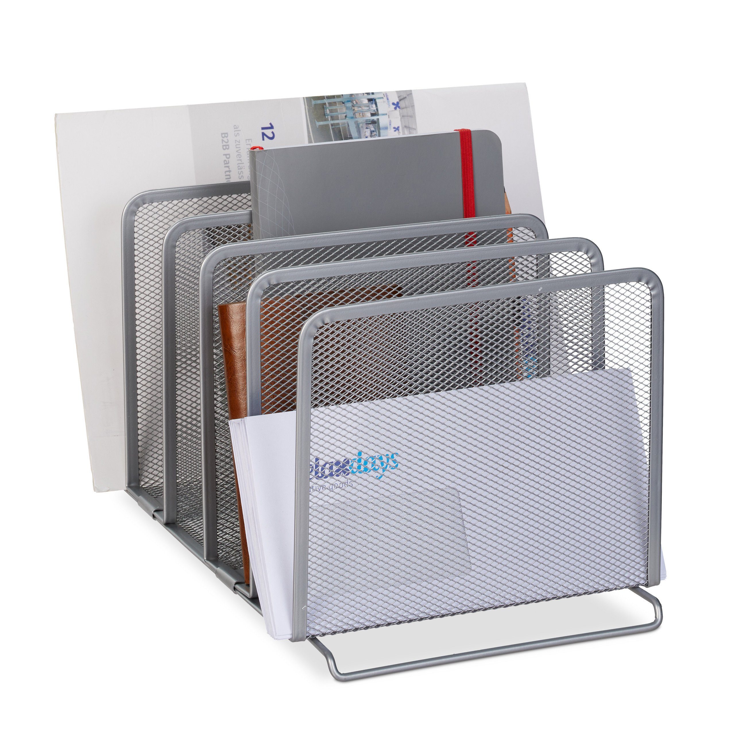 relaxdays Zeitungsständer Katalogsammler mit 5 Fächern günstig online kaufen