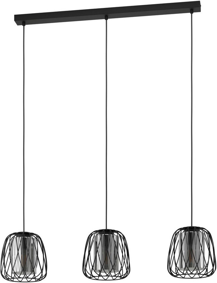 EGLO Hängeleuchte FLORESTA, Leuchtmittel wechselbar, ohne Leuchtmittel,  Hängeleuchte in schwarz aus Stahl - exkl. E27 - 40W, Hochwertige und  moderne Leuchte von EGLO Leuchten