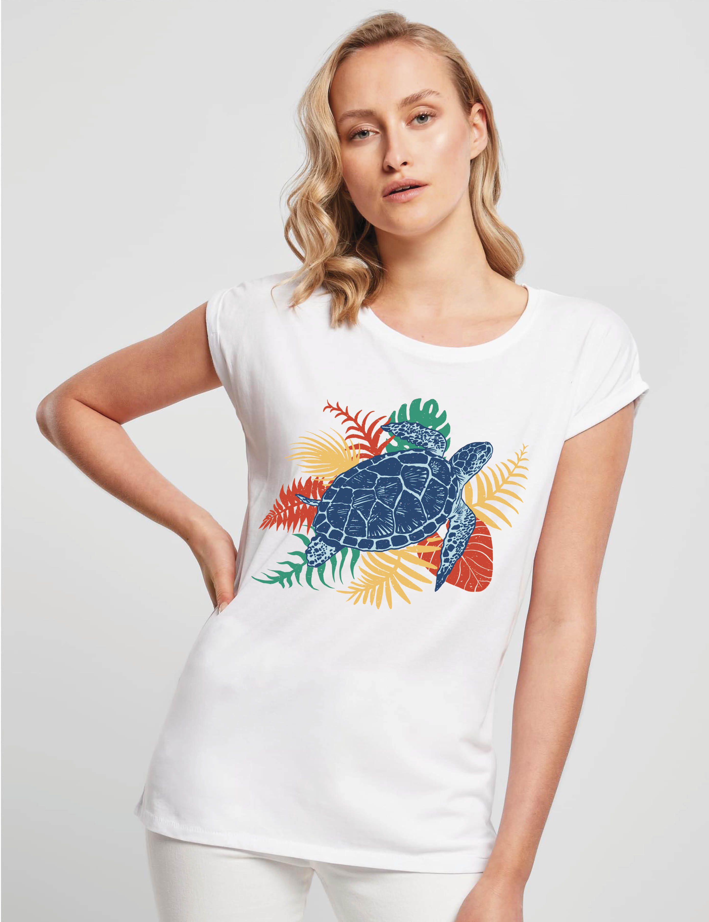 Youth Designz Print-Shirt "Bunte Schildkröte" Damen günstig online kaufen