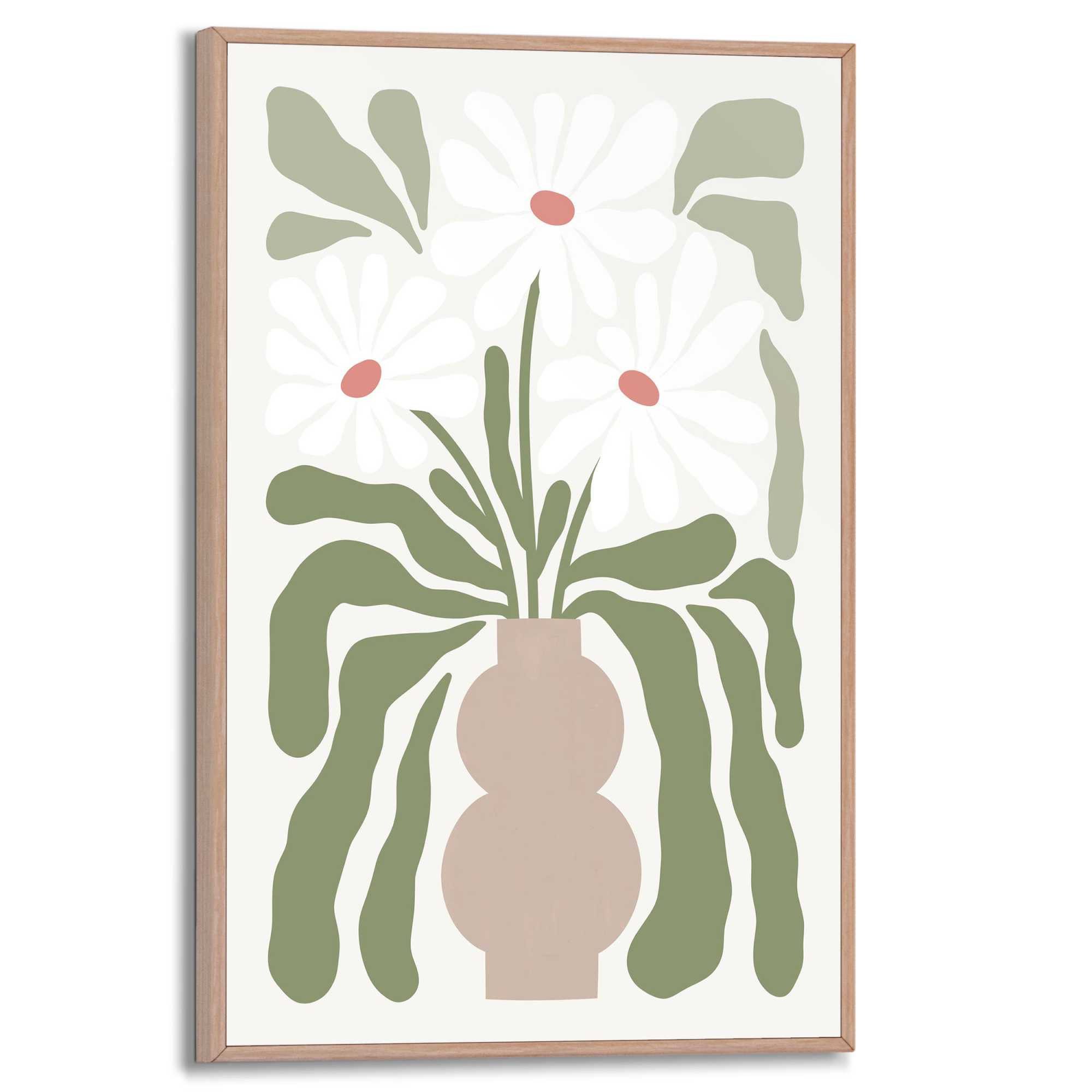 Reinders! Poster Abstract Flowers, Wohnzimmer - Blumen - Vase - Grün - MDF - Blumen und Pflanzen