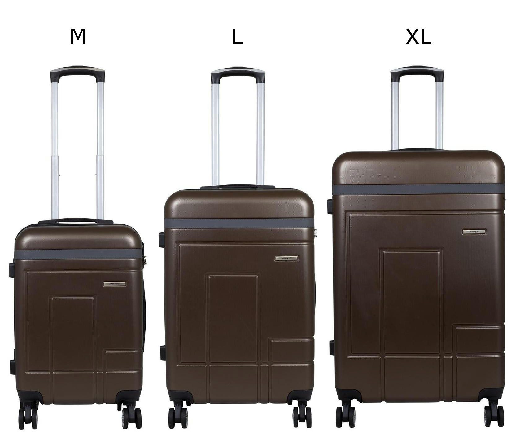 Warenhandel König Trolleyset Luzern, 4 Rollen, (Gr. M, L und XL, 3 tlg., Hartschalen Trolley Set), Hartschale, robust, aufrecht rollbar