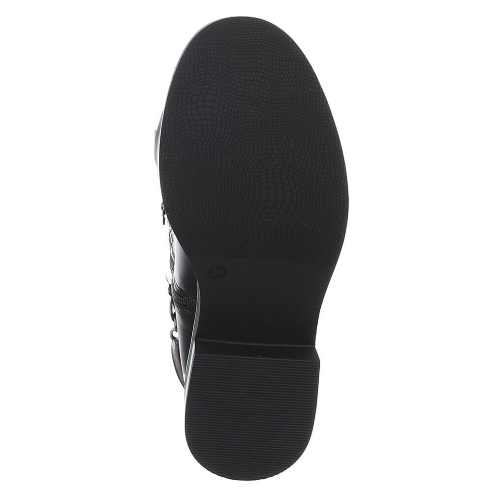 Ital-Design Elegante hohe Stiefel für Damen mit hohem Komfort Stiefel (90471268) Blockabsatz Flache Stiefel in Schwarz