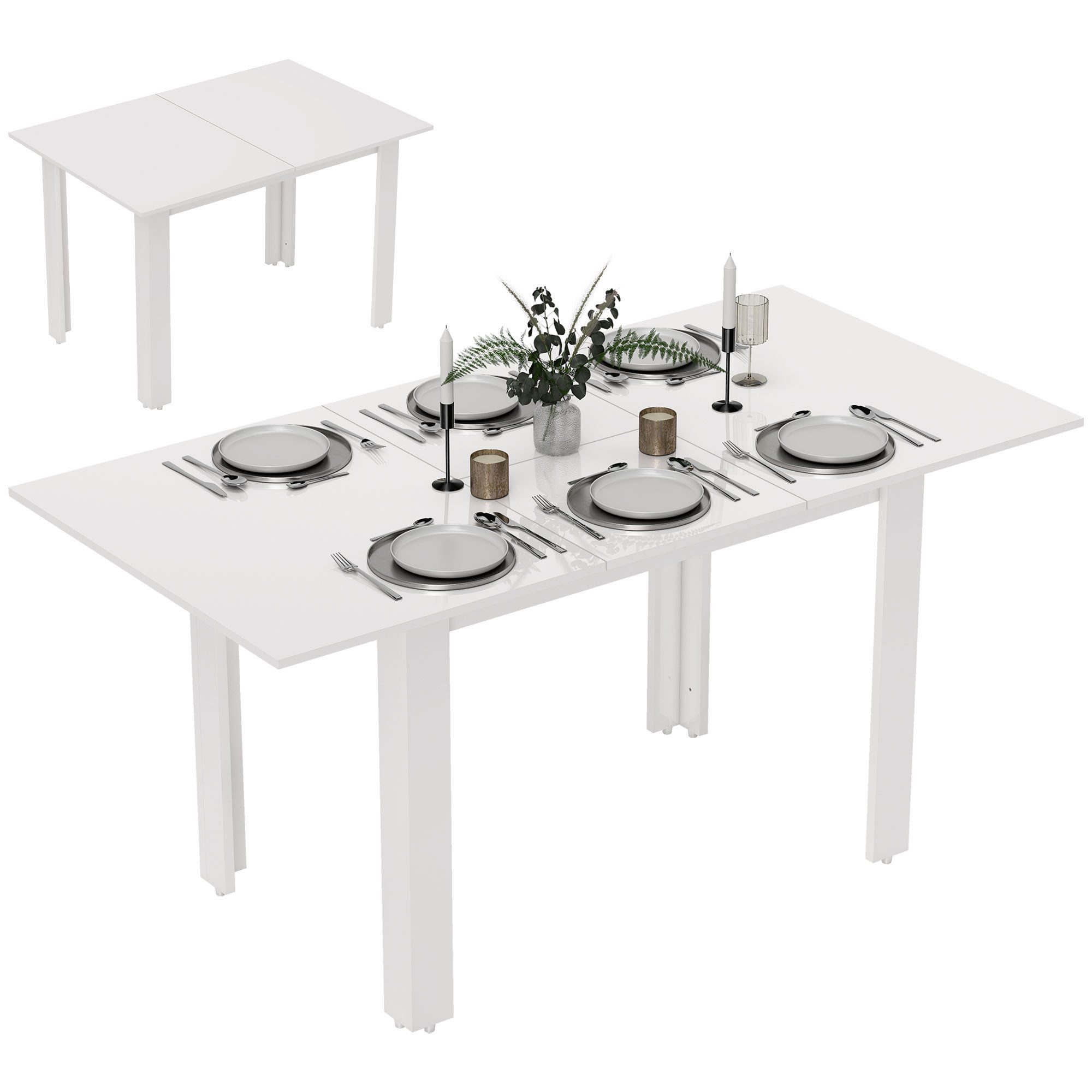 HOMCOM Klapptisch Ausziehbar, platzsparend (Esstisch, 1-St., günstig online kaufen