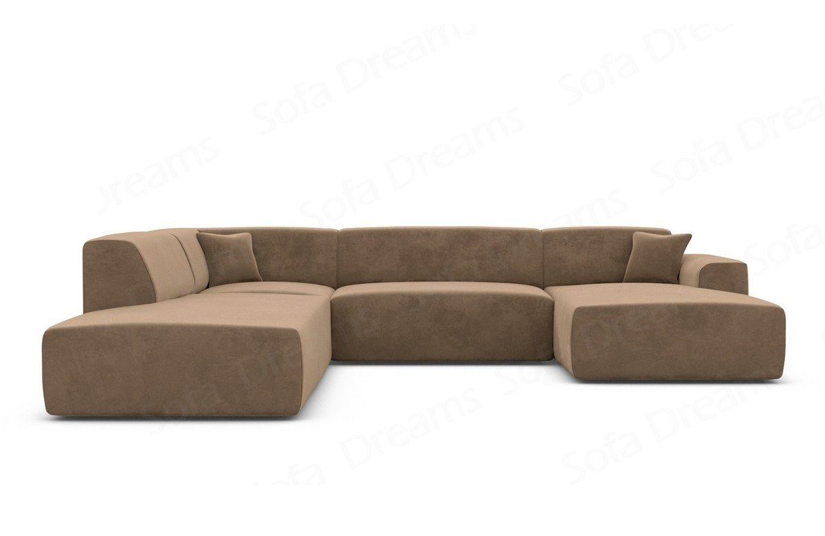 Sofa Dreams Wohnlandschaft Polster Designer Sofa Mallorca U Lounge Samtstoff Stoffsofa, Loungesofa