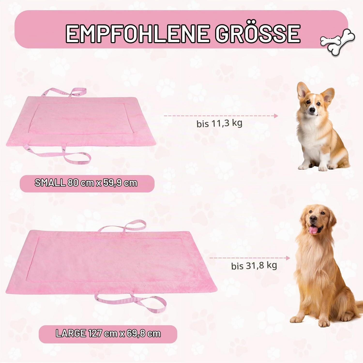 LuxusKollektion Hundematte Hundedecke Outdoor 127x70cm Rosa