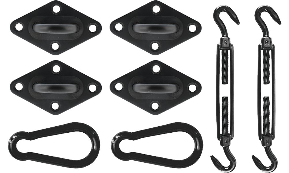 Travellife Anhänger Befestigungskit Rechteck schwarz