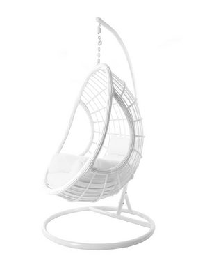 KIDEO Hängesessel »Hängesessel PALMANOVA weiß«, Loungesessel in weiß, moderner Swing Chair, Hängesessel mit Gestell und Kissen, Loungemöbel