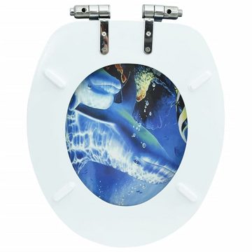vidaXL WC-Sitz Toilettensitz mit Soft-Close-Deckel MDF Delphine-Design (1-St)