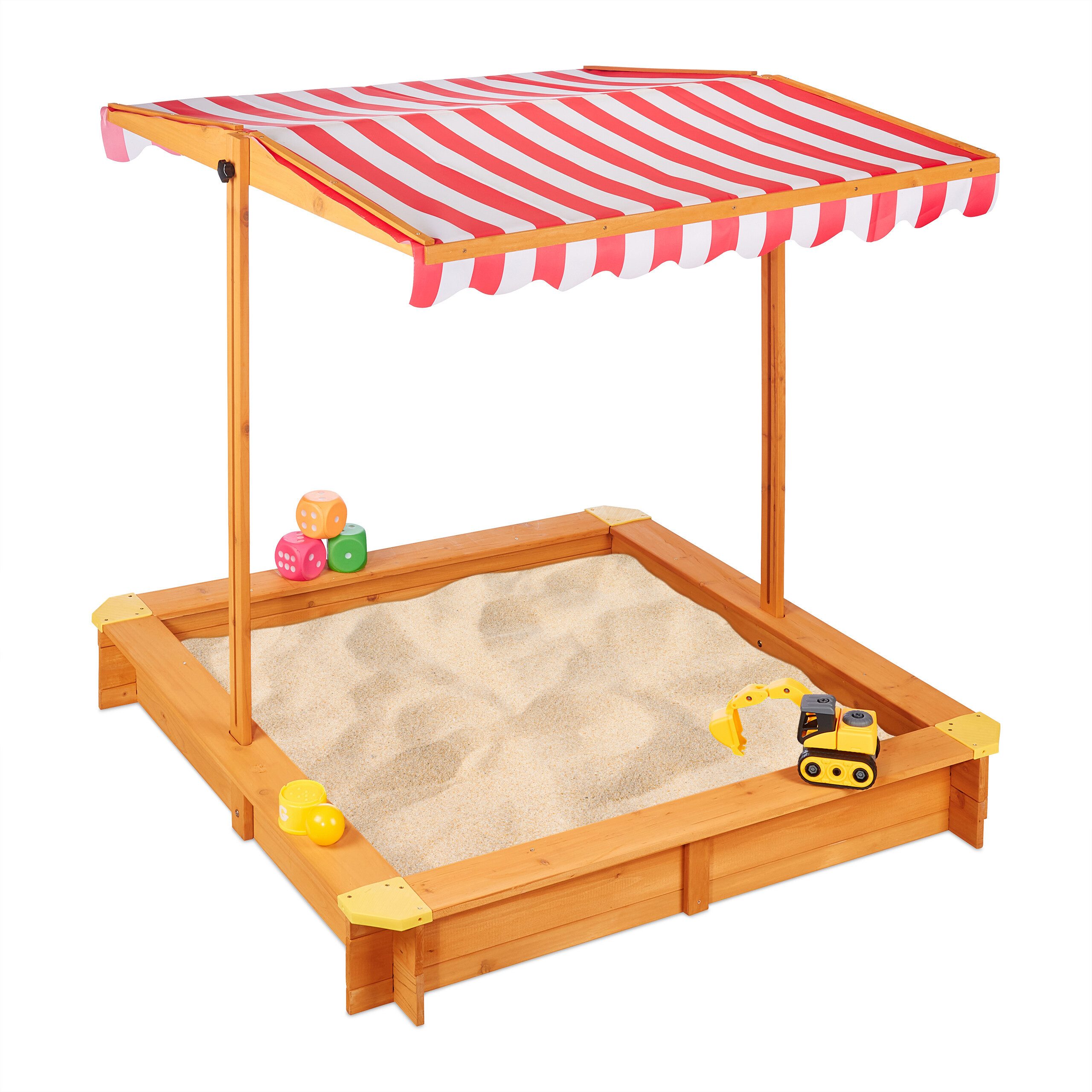 relaxdays Sandkasten mit Dach