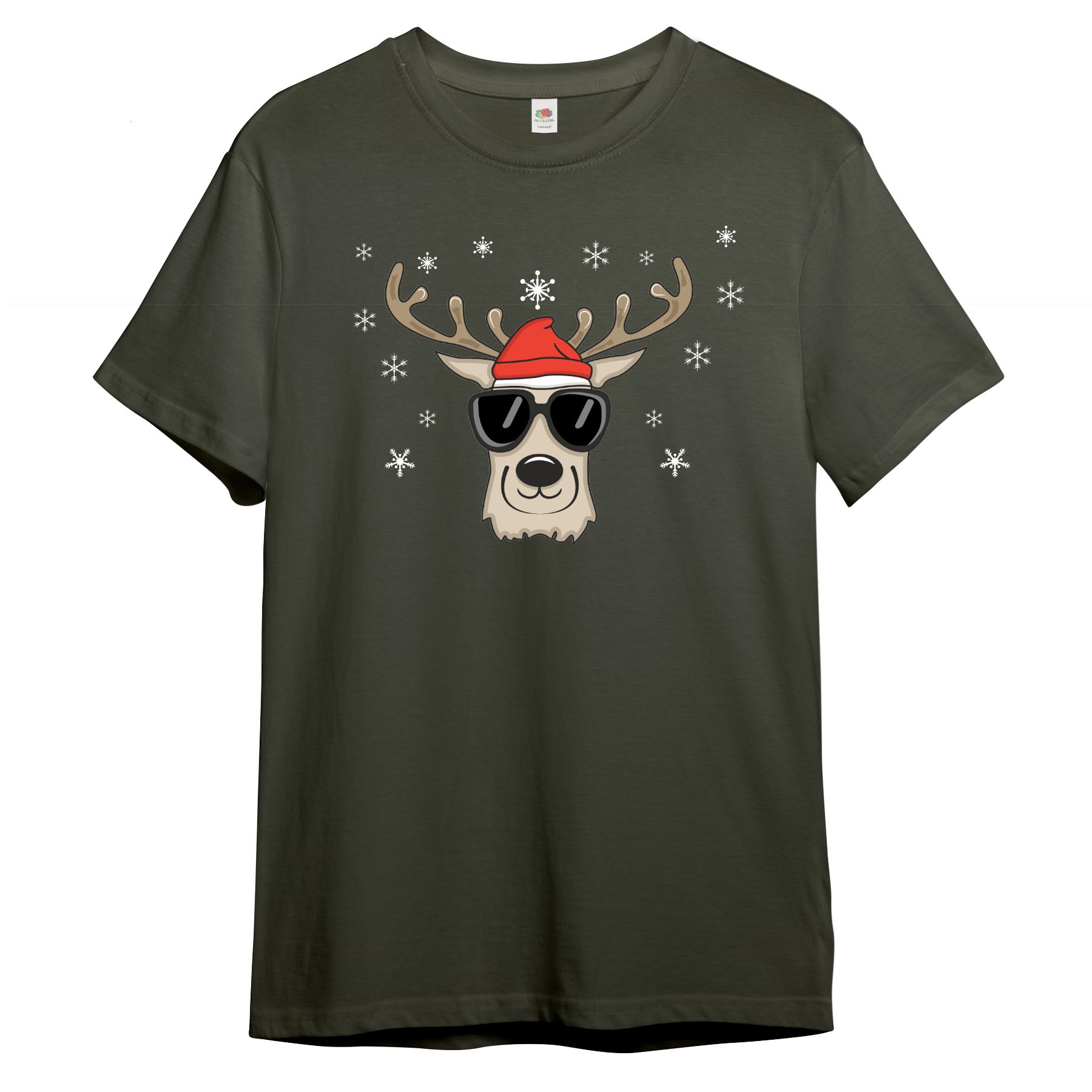 PAULGOS Print-Shirt Herren T-Shirt "Weihnachtshirsch mit Brille und Mütze" günstig online kaufen