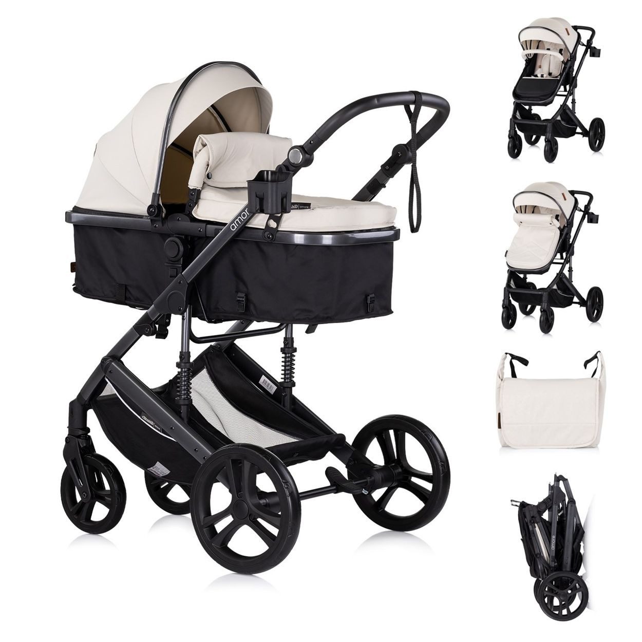 Kombi-Kinderwagen Kinderwagen 2 in 1 Amore