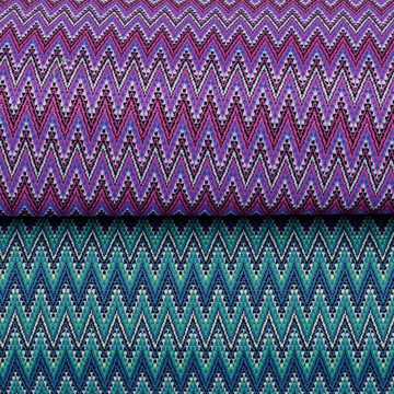 SCHÖNER LEBEN. Stoff Strickstoff Jacquard Chevron ZickZack fein violett rosa 1,48m Breite