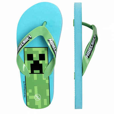 Minecraft Minecraft Creeper Jungen Latschen Zehentrenner Gr. 29 bis 38