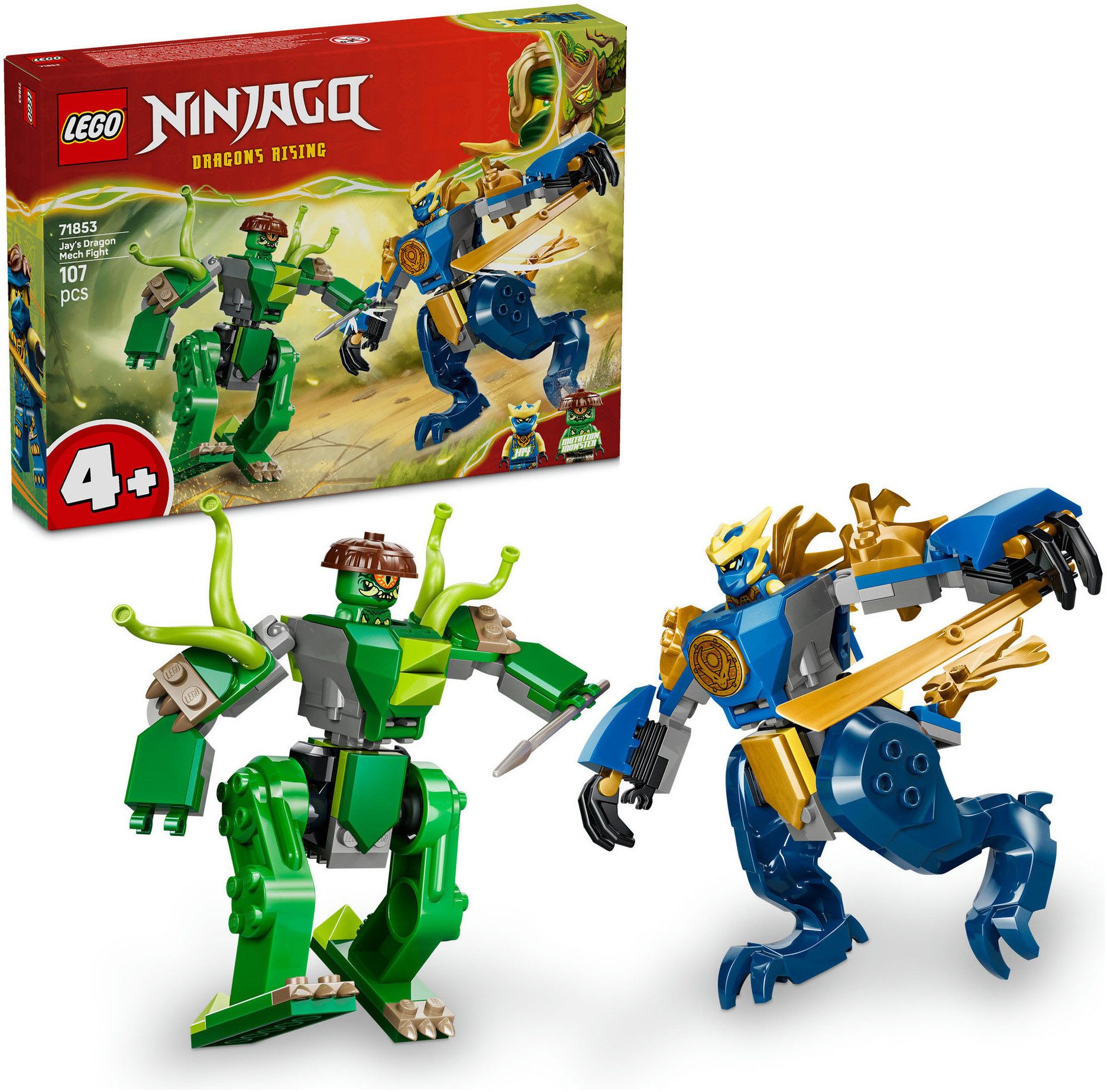 LEGO® Duell mit Jays Drachen-Mech (71853), LEGO Ninjago Konstruktionsspielsteine, (107 St)