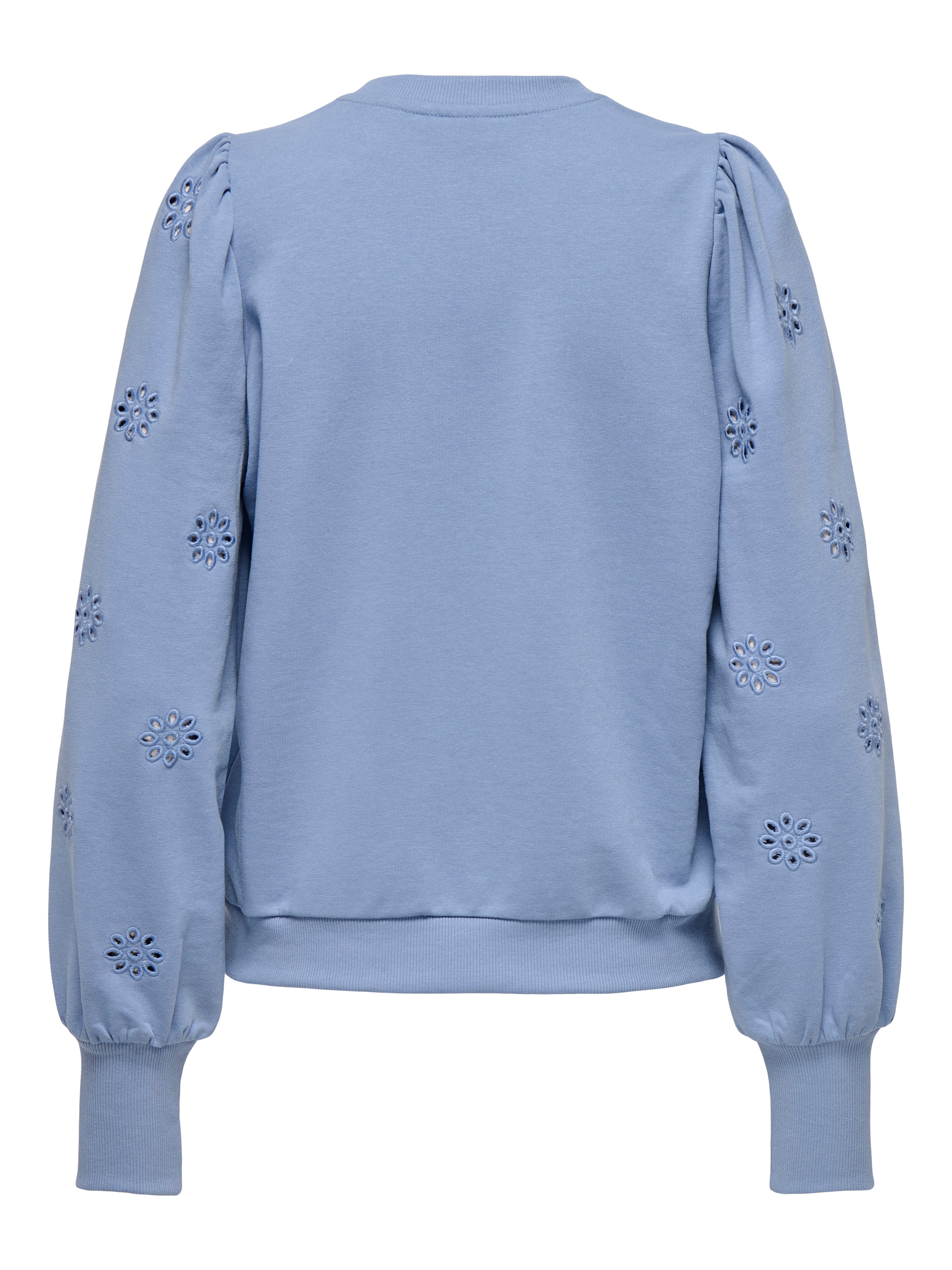 ONLY Sweatshirt ONLFEMME L/S PUFF EMBROIDERY UB SWT mit Puffärmeln mit wunderschöner Lochstickerei