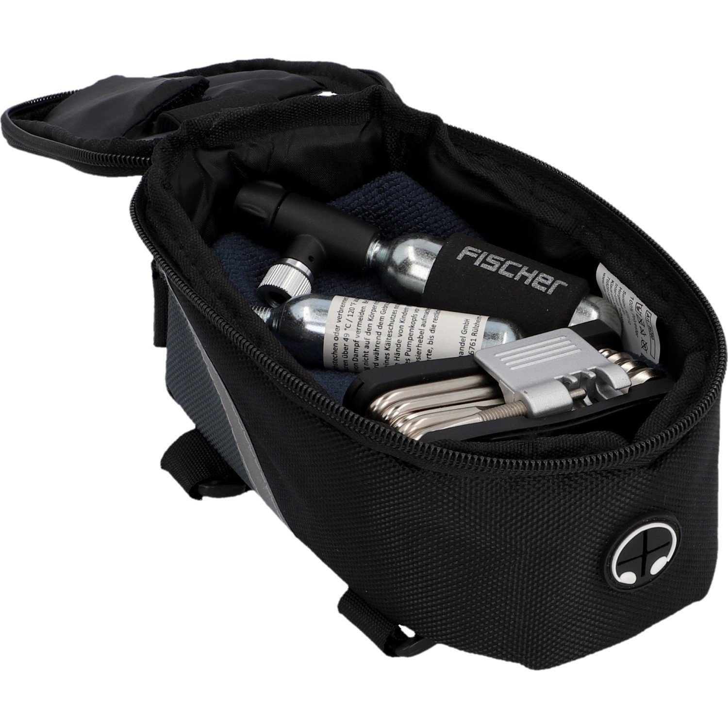 FISCHER Fahrrad Fahrradtasche Oberrohrtasche mit Handy-Halterung als Navi, Fahrrad-Tasche als Rahmentasche, Halter mit Touchscreen-Schutzfolie