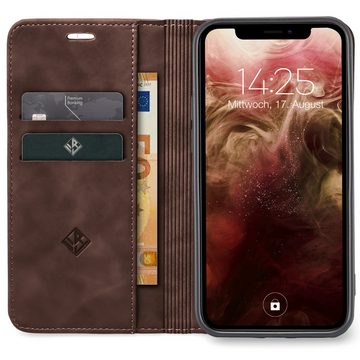 Tec-Expert Handyhülle Tasche Hülle für Apple iPhone 11, Cover Klapphülle Case mit Kartenfach Fliphülle aufstellbar