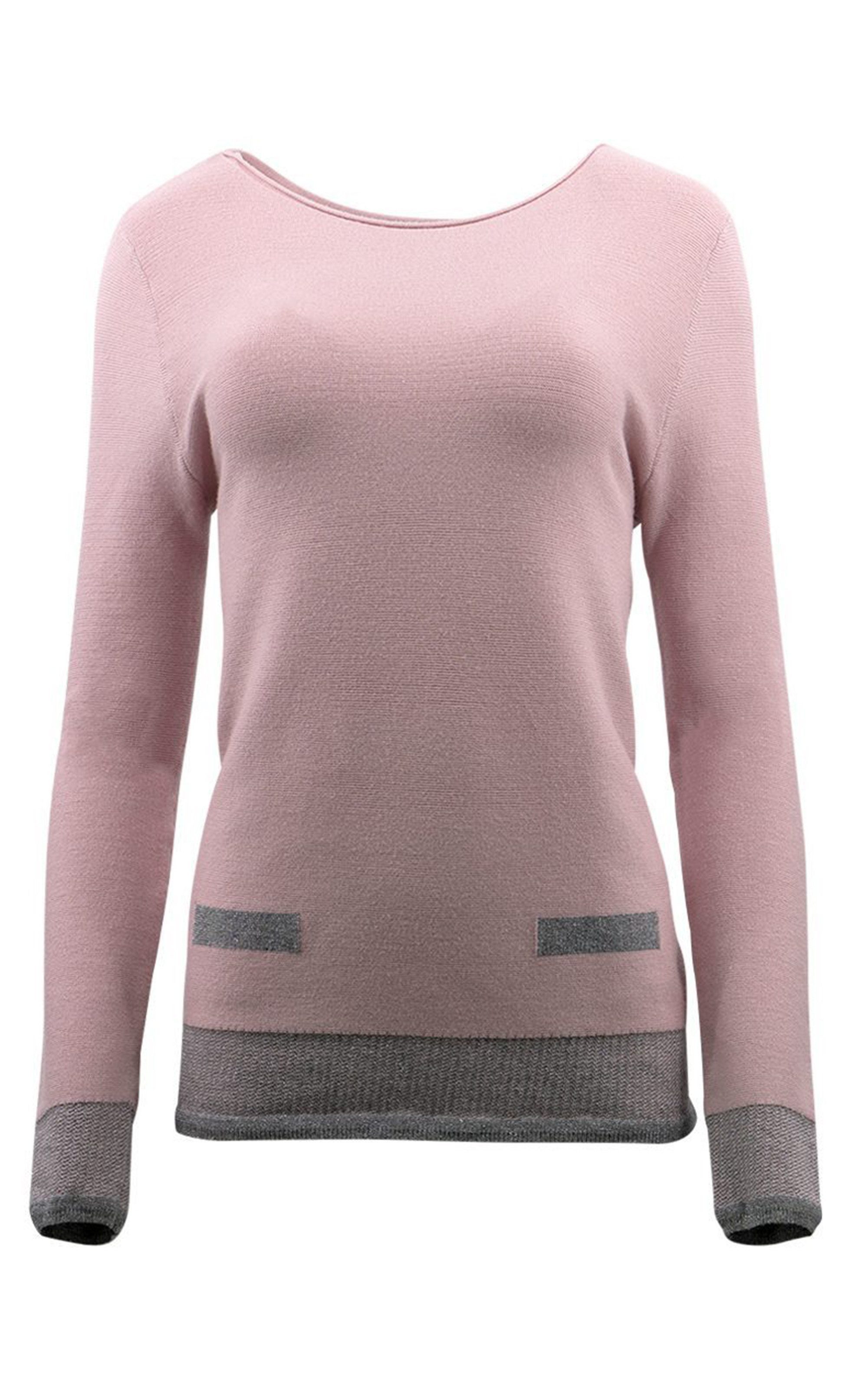 Passioni Strickpullover mit femininem Ausschnitt und angedeuteten Taschen günstig online kaufen